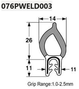 TJM PINCHWELD ACCESORY KIT 35MM X 18MM 2MTR LENGTH